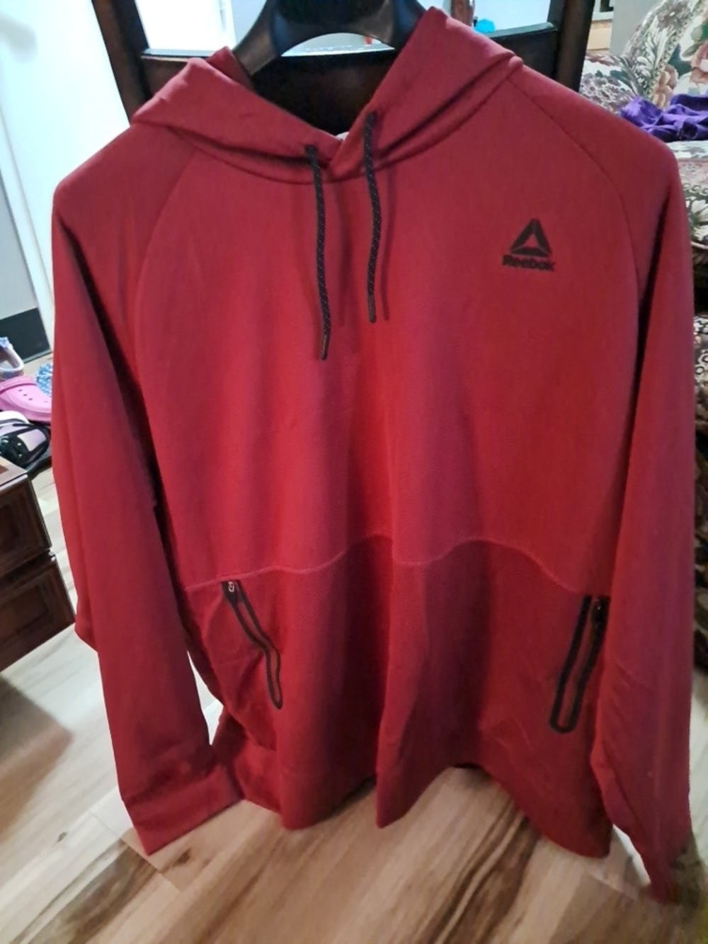 Reebok Men’s Red Hooded Pullover Shirt